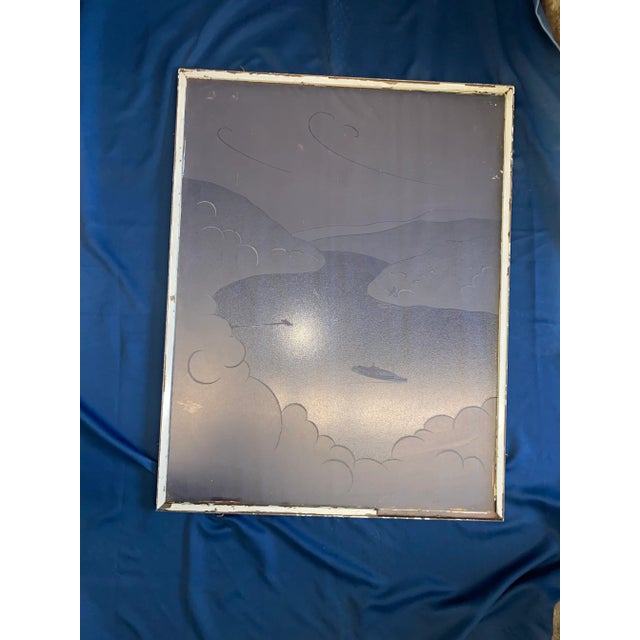 1920s Art Deco Nautical Themed Pink Art Glass Window For Sale - Image 10 of 13