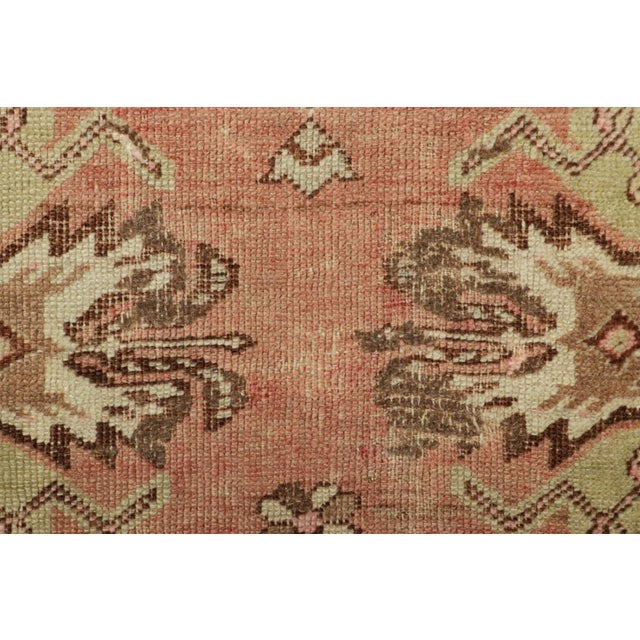 Traditional Vintage Turkish Rug in Pink & Cream With Colorful Floral Medallion | Rug & Kilim For Sale - Image 3 of 7