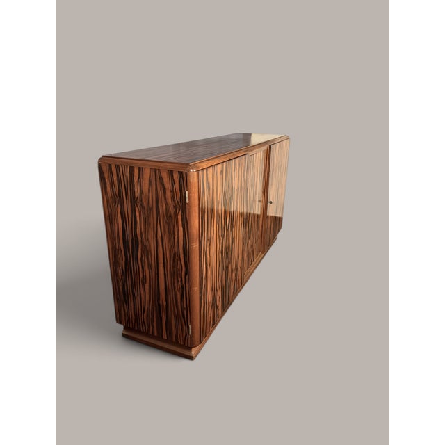 Art Deco Dining Room Set in Makassar Ebony, 1930, Set of 3 For Sale - Image 9 of 18