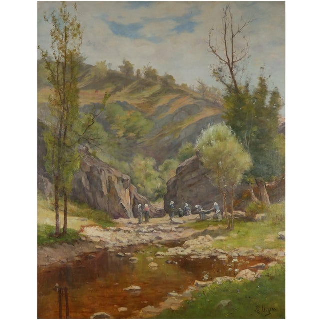 19th Century Impressionist Oil Painting on Canvas Signed A. B. Laurens For Sale
