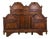Wooden Double Bed with Shaped Headboard and Turned Legs For Sale