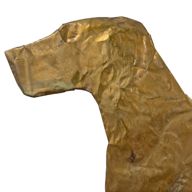 Vintage Hammered Brass English Setter Weathervane For Sale In Chicago - Image 6 of 14