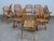 1970s Set of 11 Burnt Tiger Bamboo Folding Side, Dining Chairs Bohemian Chic For Sale In Miami - Image 6 of 16