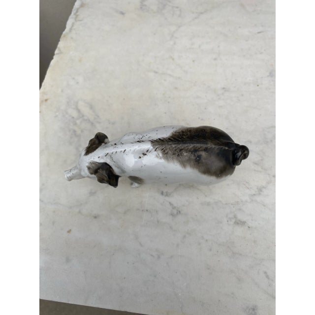Fine German Porcelain Pig Circa 1900. H / 3 inches. L / 5.5 inches.