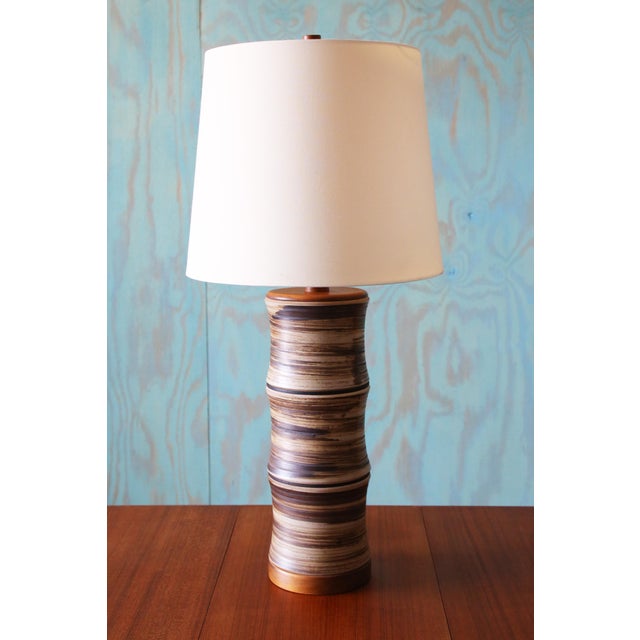 A highly collectable pair of lamps designed by Jane and Gordon Martz of Marshall Studios in Veedersburg Indiana circa...