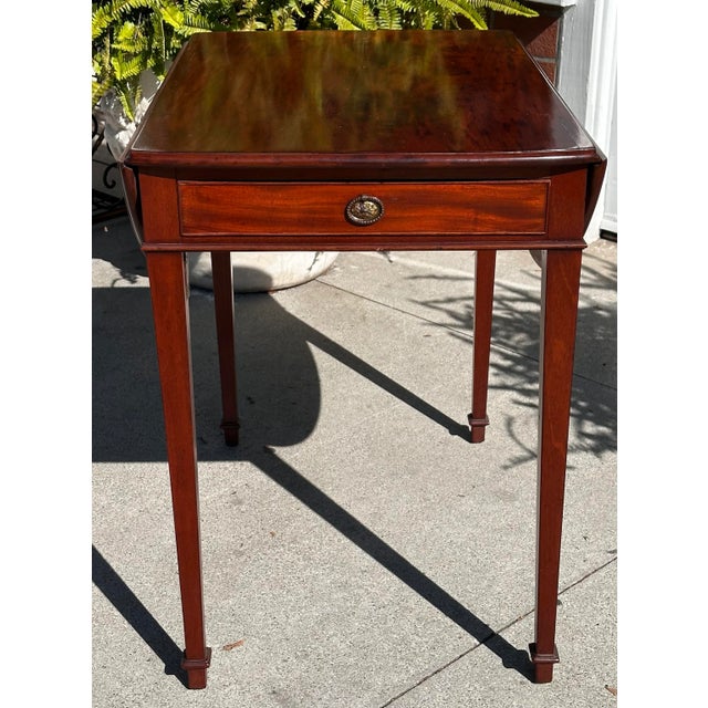 Wood Antique English Mahogany Drop Leaf Side Table For Sale - Image 7 of 7