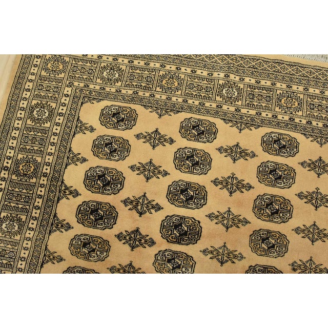 Bokhara Rug 6’3” X 9’2” Beige Wool Tribal Hand-Knotted Oriental Carpet For Sale In Philadelphia - Image 6 of 12