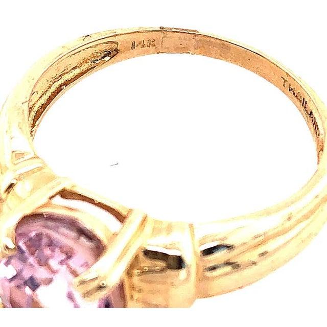 2010s 14 Karat Yellow Gold Fashion Oval Amethyst Ring For Sale - Image 5 of 9