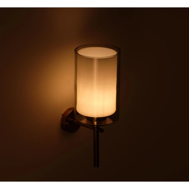 Gold Brass & Glass Wall Lamp, Sweden, 1950s For Sale - Image 8 of 9