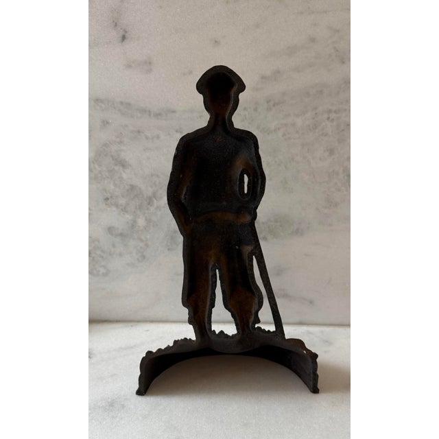 Metal Vintage Cast Iron Golfer Doorstop For Sale - Image 7 of 8