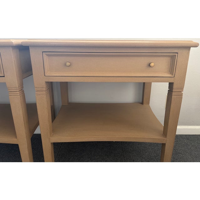 Noir Pair of Noir Oxford 1 Drawer Side Tables in Weathered Finish For Sale - Image 4 of 12