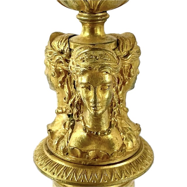 French Empire Doré Bronze Candlesticks, a Pair For Sale - Image 10 of 13
