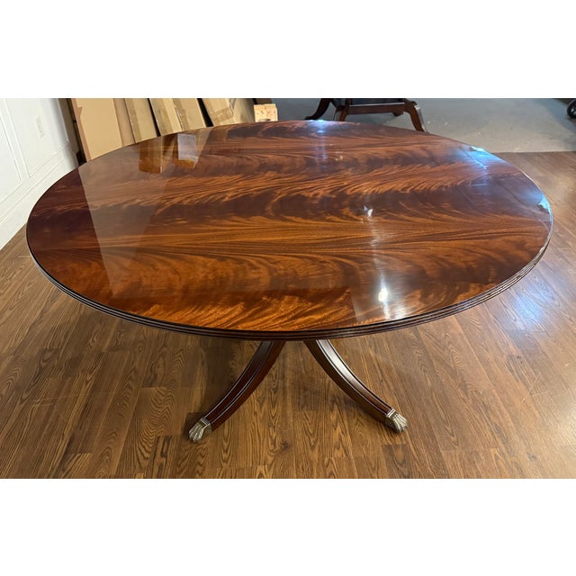 Georgian Style 60 Inch Diameter Mahogany Dining Table by Leighton Hall - Showroom Sample For Sale - Image 17 of 18