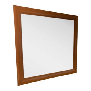 Vintage Artisan Mid 20th Century Wood Framed Wall Mirror For Sale