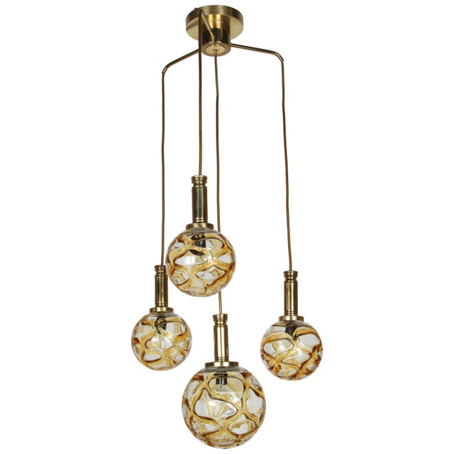 Metal 1960s Organic Globe Four-Light Fixture by Doria For Sale - Image 7 of 7