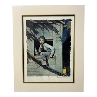 1970s Norman Rockwell “Sneaking Out” Tom Sawyer Suite Limited-Edition Collotype, 7/200 For Sale