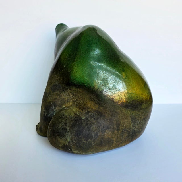 Tony Evans Large Raku Pottery Bear Sculpture, 1988 For Sale - Image 9 of 13