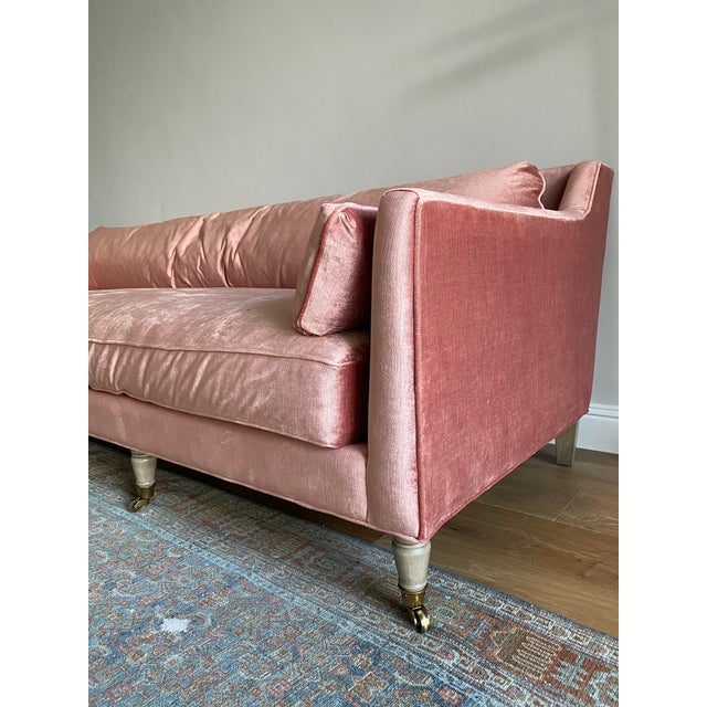 Early 21st Century Anthropologie Pink Velvet Couch Chairish