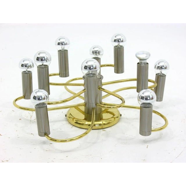 Gold Ceiling Lamp from Honsel, 1980s For Sale - Image 8 of 9