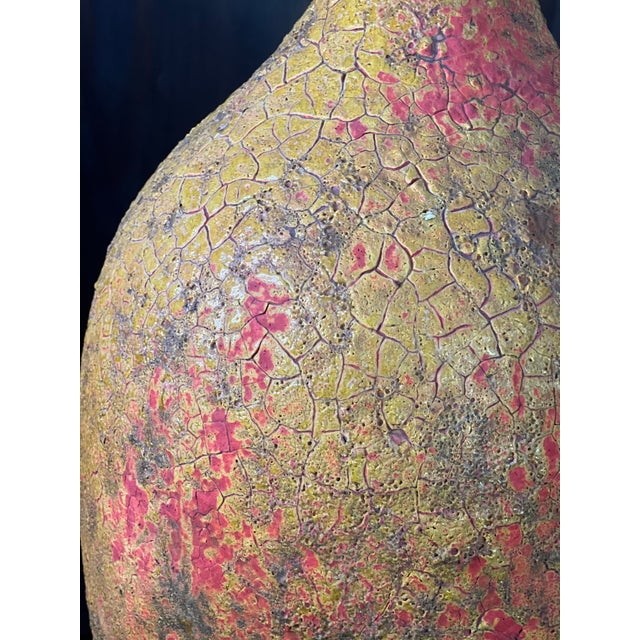 Late 19th Century Mid Century Modern Orange Crackle Glaze Table Lamp For Sale - Image 10 of 10