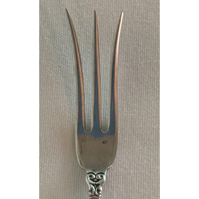 American 1930s Royal Danish Sterling Silver Acorn Design Pickle & Olive Serving Forks- Set of 2 For Sale - Image 3 of 12