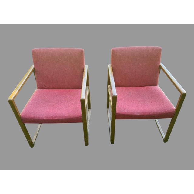 Mid 20th Century Pair Vintage Mid Century Modern Arm Chairs For Sale - Image 11 of 11