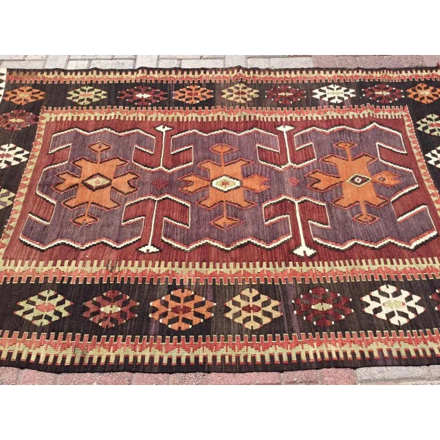 Folk Art Vintage Turkish Kilim Rug - 51" X 77.5" For Sale - Image 3 of 10