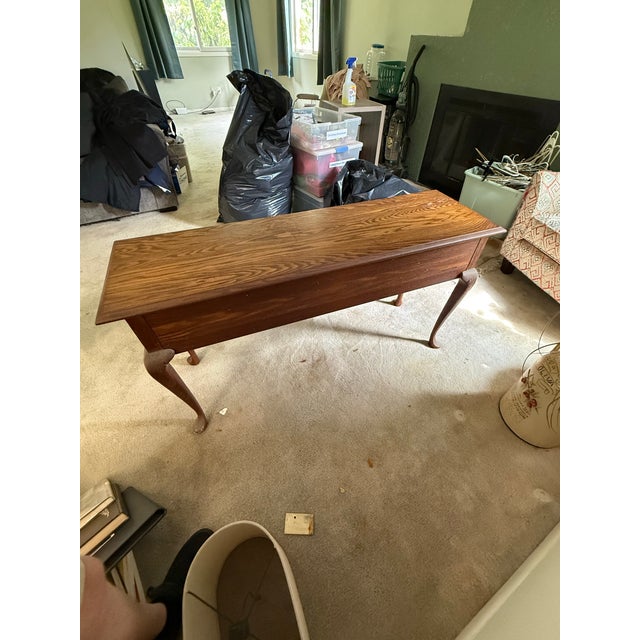 1960s Vintage Pennsylvania House Solid Oak Console Table For Sale - Image 5 of 5
