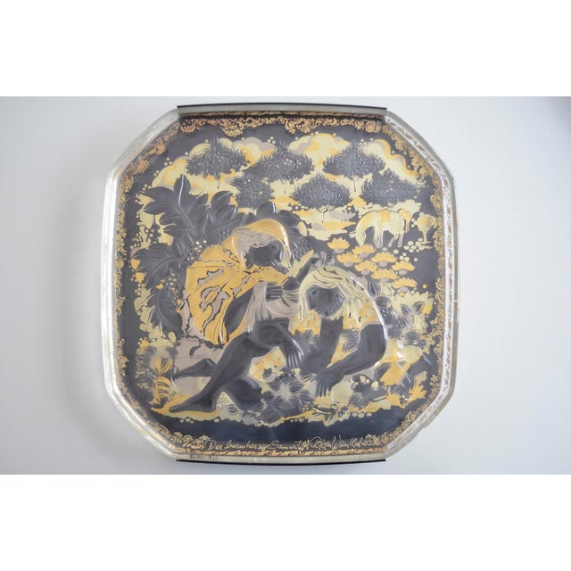 1980s Vintage Glass Wall Plate by Bjørn Wiinblad for Rosenthal, 1983 For Sale - Image 5 of 5