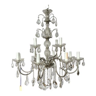 Crystal Chandelier Pewter Finish For Sale