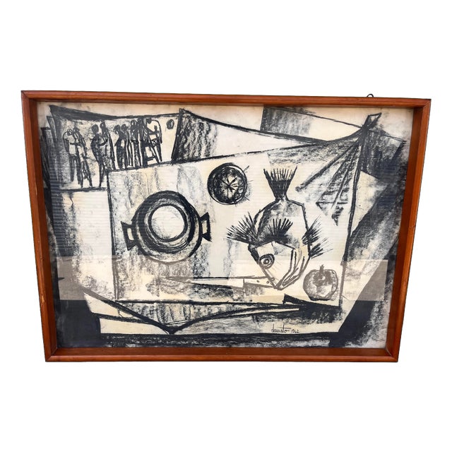 Dario D'amato, Work, 1962, Charcoal on Paper For Sale