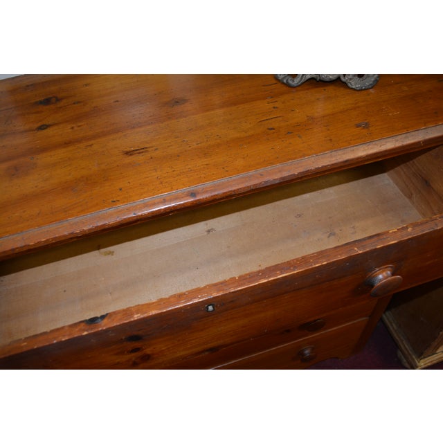Antique Honey Pine Chest of 4 Drawers / Dresser English Farmhouse Country For Sale - Image 6 of 18