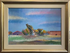 Omiccioli, Landscape, Oil Painting, Framed