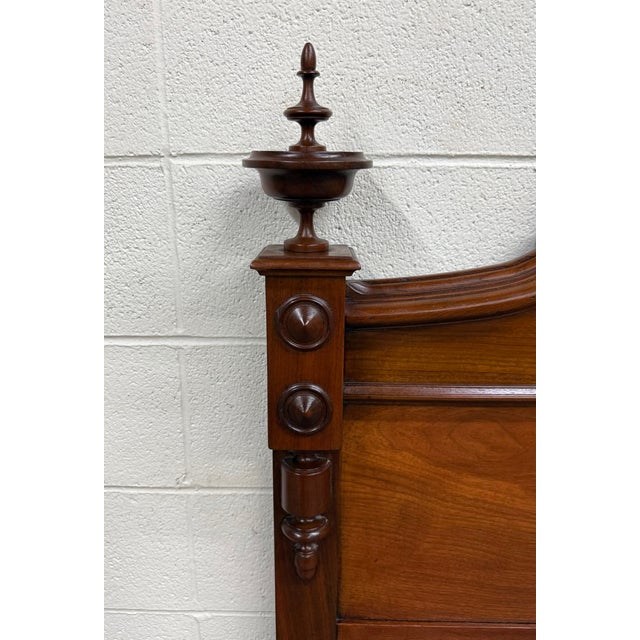 Victorian Antique Full Size Victorian Carved Walnut Bed For Sale - Image 3 of 18