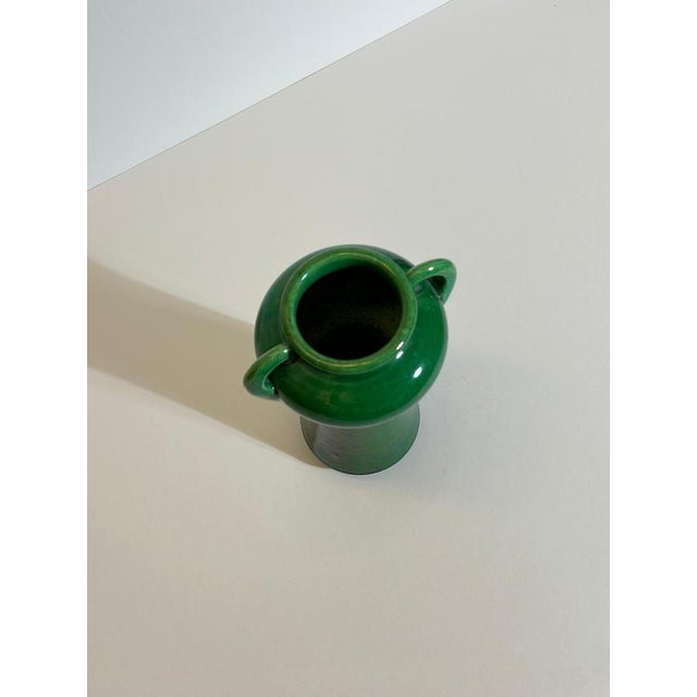 Art Nouveau Awaji Pottery Green Glazed Vase, 1890s For Sale - Image 3 of 10