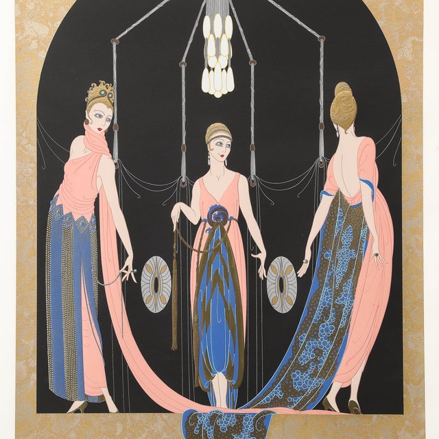 Drawing/Sketching Materials Art Deco Serigraph Entitled "Three Graces" Edition Ap6/25 Signed Erté For Sale - Image 7 of 12