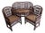 1970s Brighton Pavilion Style Bamboo Rattan Cane Settee & 2 Arm Chairs – 3 Piece Set For Sale