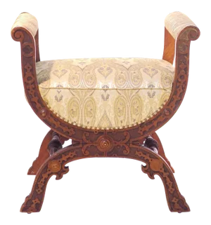 19th C. English Carved Walnut Bench