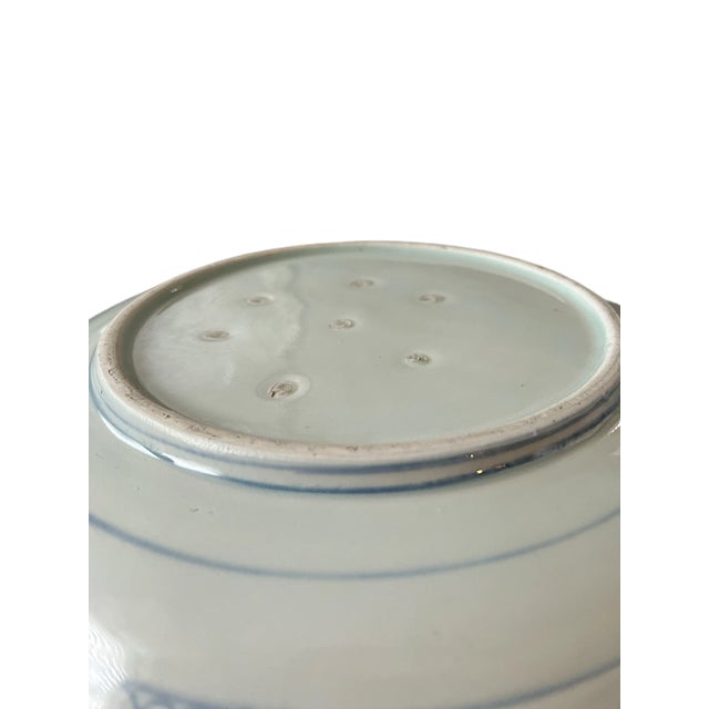 Ceramic Mid 20th Century Japanese Arita Blue & White Landscape Plate, 12” Diameter — Ming Dynasty Style For Sale - Image 7 of 9