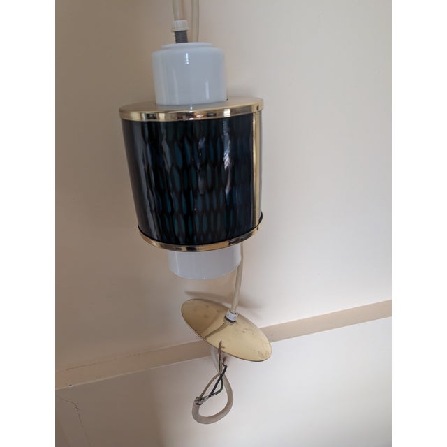 Blue Mid Century Modern Moe Honeycomb Pendent Light / Blue For Sale - Image 8 of 10