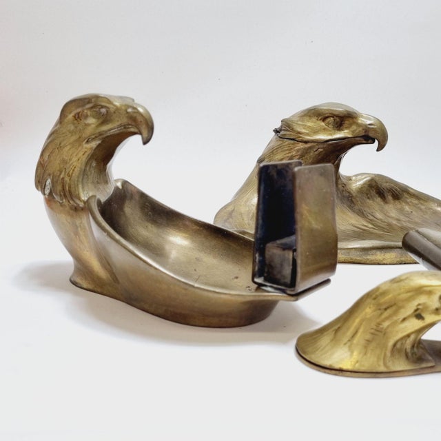 Art Deco Brass Desk Set with Stylized Eagle Heads, 1920s, Set of 5 For Sale - Image 17 of 18