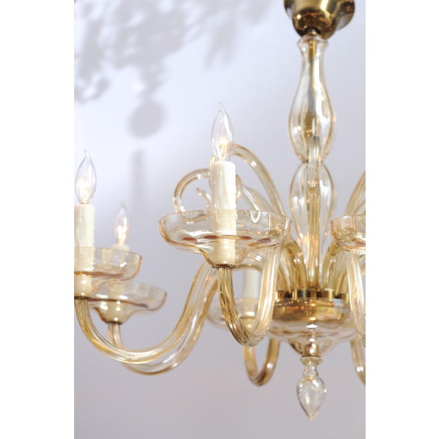 1960s Stunning 8-Light Venetian Glass Chandelier, Italy For Sale In Atlanta - Image 6 of 14