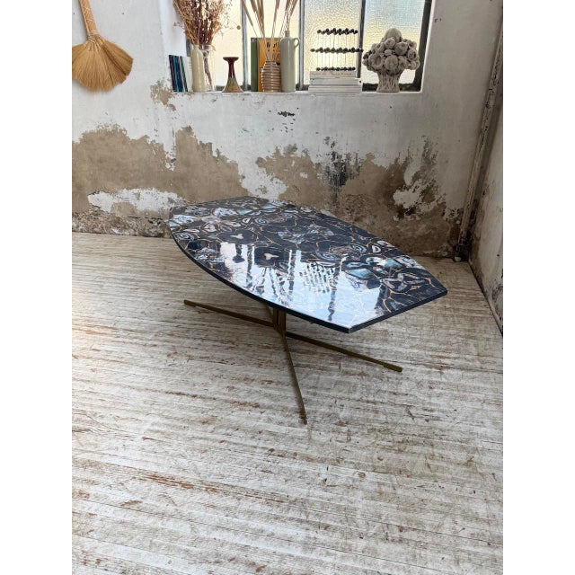 Coffee Table with Agate Stone Effect, 1990s For Sale - Image 17 of 18