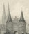 Antique Steel Engraving of The Holstein Gate in Lubeck after Carl Werner, 1885 For Sale - Image 6 of 9
