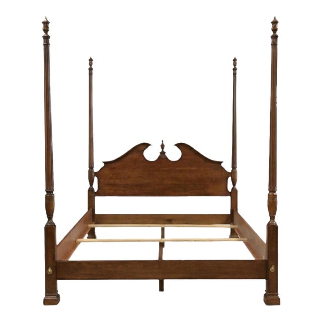 1980s Solid Cherry Queen Four Poster Bed For Sale