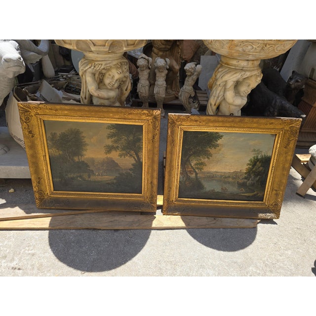 Roman Views, 19th Century, Oil Paintings, Framed, Set of 2 For Sale - Image 3 of 12