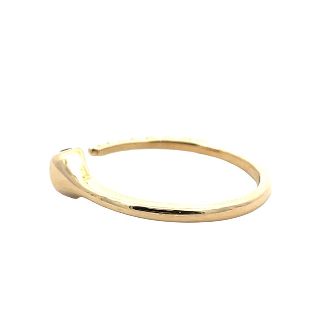 18k Yellow Gold Serpent Cuff Diamond Ring, Size 6.25 For Sale - Image 4 of 6