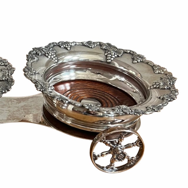 Victorian Plated Silver Wine Trolley Circa 1880 For Sale - Image 4 of 5