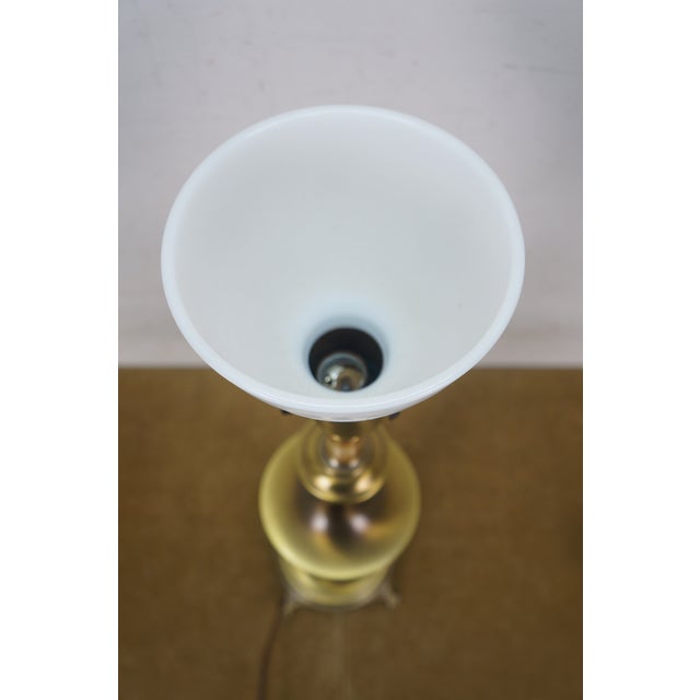 Antique Colonial Premier Brass Torchiere Trophy Urn Uplight Table Lamp 25" For Sale - Image 13 of 15