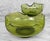 Mid 20th Century Mid-Century Avocado Green Pinched Glass Chip & Dip Serving Bowls For Sale - Image 4 of 10